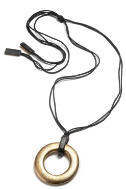 Natori Necklaces-Acacia Wood And Gold Plated Pendant Necklace