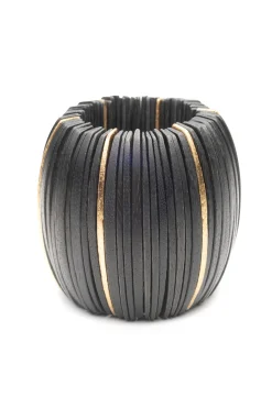 Natori Bracelets-Acacia Wood And Gold Plated Sliced Bangle