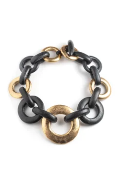 Natori Necklaces-Acacia Wood And Gold Plated Circle Chain Necklace
