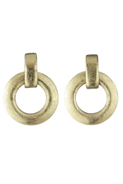 Natori Earrings-Acacia Wood And Gold Plated Interlocked Hoop Earrings