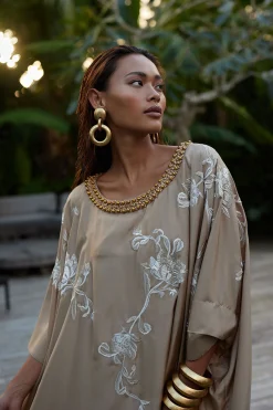 Natori Earrings-Acacia Wood And Gold Plated Hoop Earrings