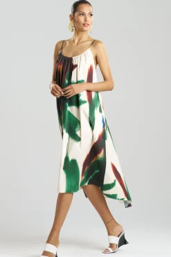 Natori Dresses-Amalfi Printed Cotton Poplin Open Back Dress