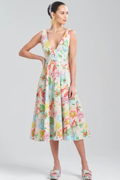 Natori Dresses-Amanpulo Cotton Poplin Flare Dress