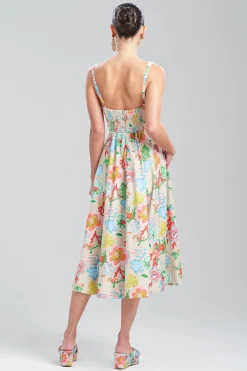 Natori Dresses-Amanpulo Cotton Poplin Flare Dress