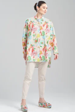 Natori Tops, Shirts & Tunics-Amanpulo Cotton Poplin Oversized Mandarin Top