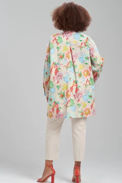 Natori Tops, Shirts & Tunics-Amanpulo Cotton Poplin Oversized Mandarin Top