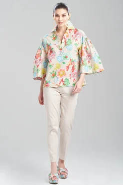 Natori Tops, Shirts & Tunics-Amanpulo Cotton Poplin Oversized Pleated Top