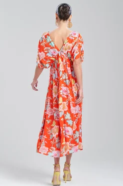 Natori Dresses-Amanpulo Obi Silk Beaded Kimono Dress