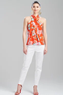 Natori Tops, Shirts & Tunics-Amanpulo Obi Silk Beaded Halter Top