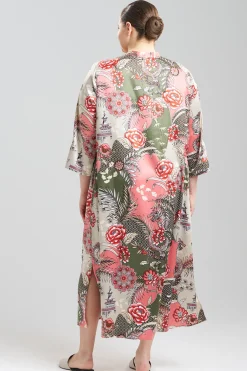 Natori Caftans|Plus Sizes-Andalusia Satin Zip Caftan