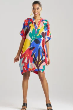 Natori Dresses|Beach Caftans-Antibes Printed Obi Silk Caftan Dress