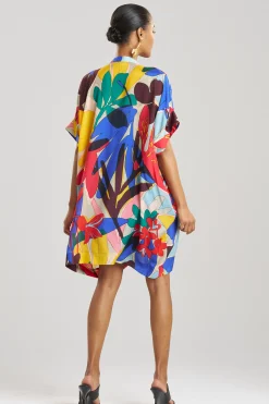 Natori Dresses|Beach Caftans-Antibes Printed Obi Silk Caftan Dress