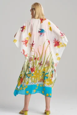 Natori Beach Caftans|Caftan Dresses-Aquatic Beaded Sheer Caftan