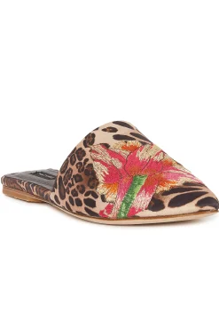 Natori Slides-Arri Luxe Leopard Satin Embroidered Slide