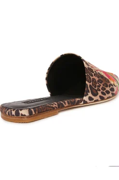 Natori Slides-Arri Luxe Leopard Satin Embroidered Slide