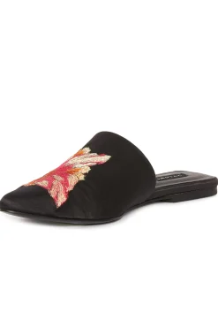 Natori Slides-Arri Satin Embroidered Slide