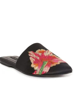 Natori Slides-Arri Satin Embroidered Slide
