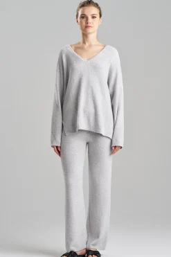 Natori Lounge Tops-Aura Heather V-Neck Top