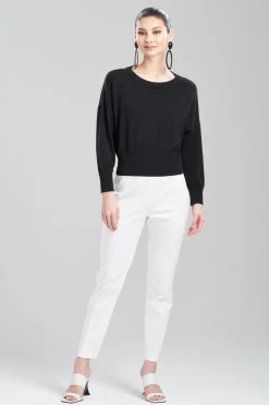 Natori Tops, Shirts & Tunics|Knitwear-Beijing Textured Knit Crewneck Cropped Sweater