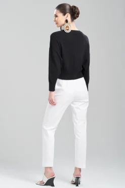 Natori Tops, Shirts & Tunics|Knitwear-Beijing Textured Knit Crewneck Cropped Sweater