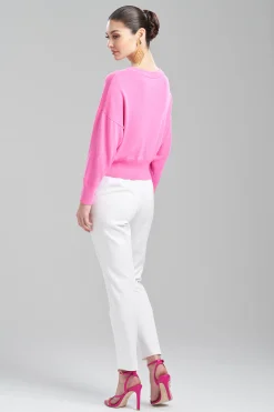 Natori Tops, Shirts & Tunics|Knitwear-Beijing Textured Knit Crewneck Cropped Sweater