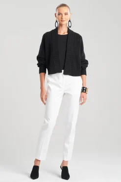 Natori Knitwear-Beijing Textured Knit Crop Cardigan