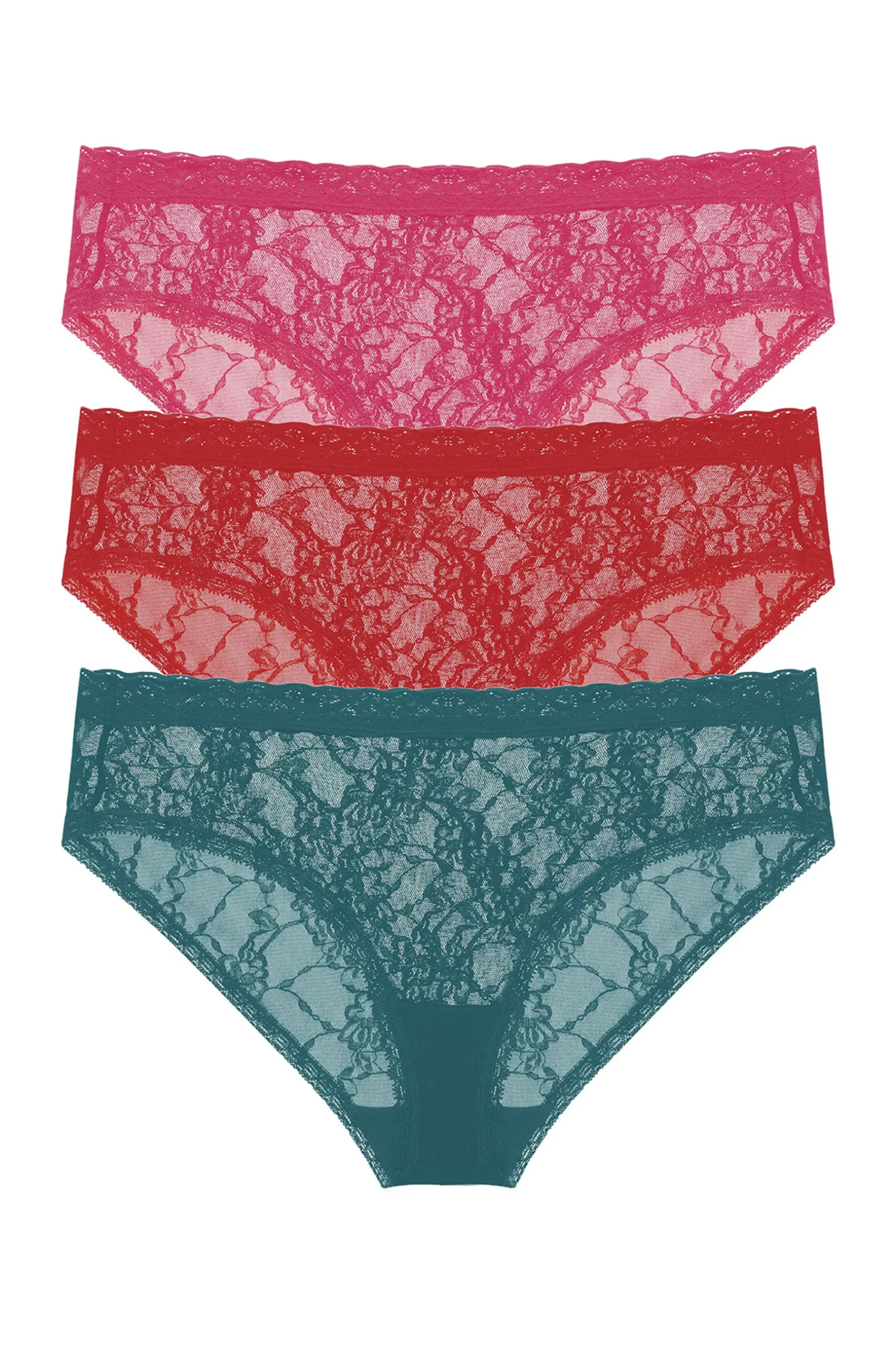 Natori Briefs-Bliss Allure One-Size Lace Girl Brief 3-Pack