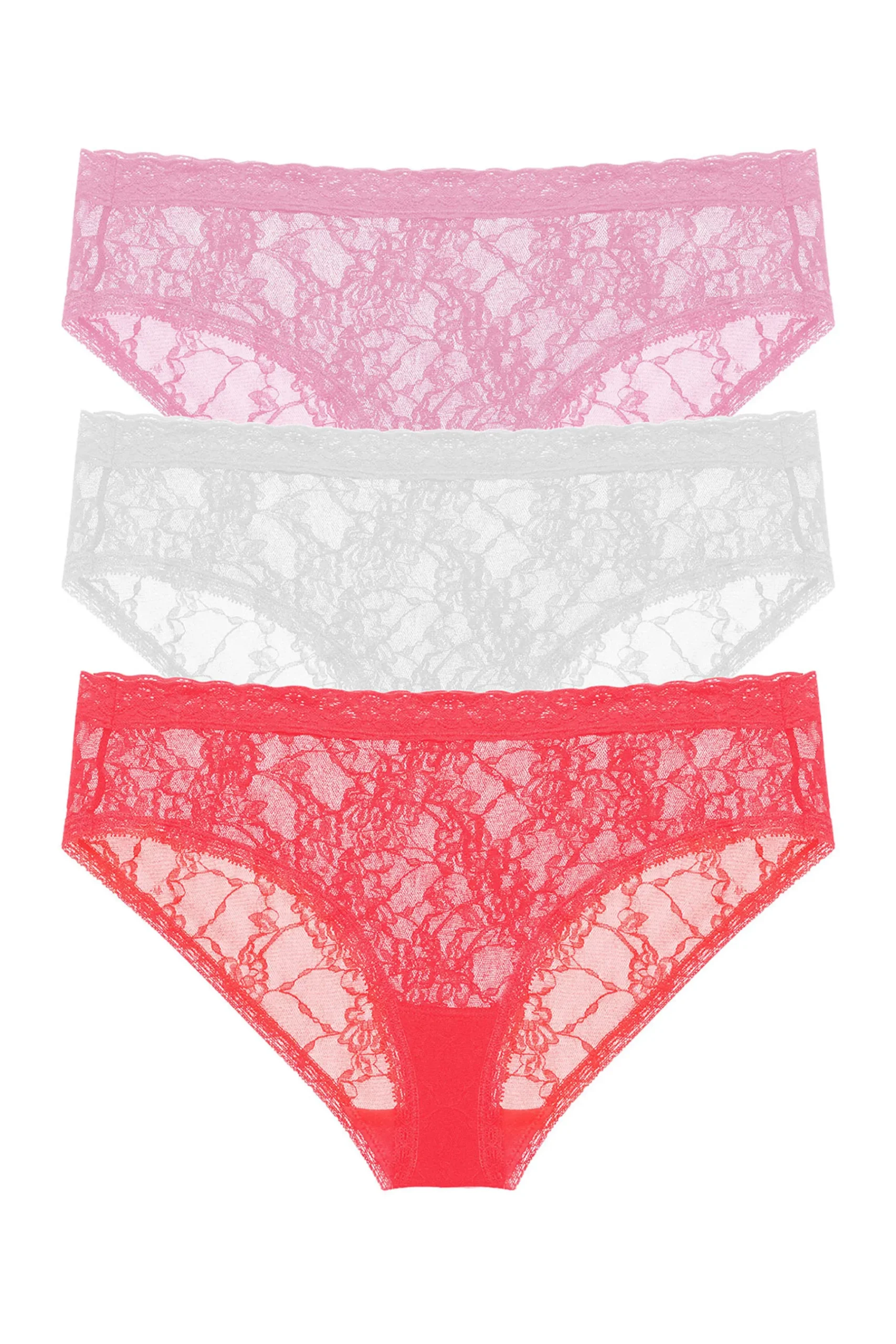 Natori Briefs-Bliss Allure One-Size Lace Girl Brief 3-Pack