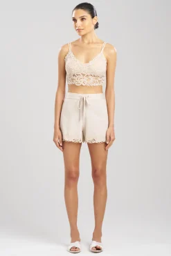 Natori Pajama Bottoms-Bliss Harmony Lace Applique Shorts