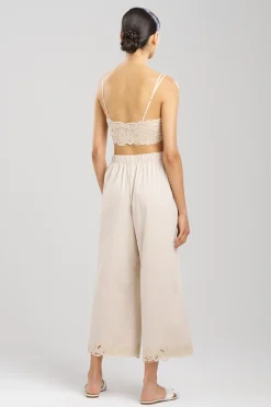 Natori Pajama Bottoms|Lounge Bottoms-Bliss Harmony Lace Applique Cropped Pants