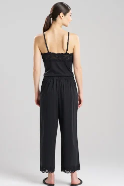 Natori Pajama Bottoms|Lounge Bottoms-Bliss Harmony Lace Applique Cropped Pants