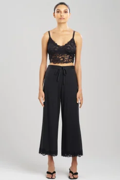 Natori Pajama Bottoms|Lounge Bottoms-Bliss Harmony Lace Applique Cropped Pants