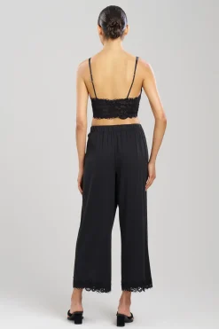 Natori Pajama Bottoms|Lounge Bottoms-Bliss Harmony Lace Applique Cropped Pants