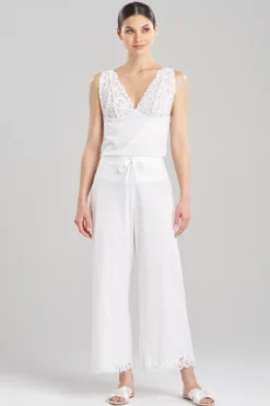 Natori Pajama Bottoms|Lounge Bottoms-Bliss Harmony Lace Applique Cropped Pants