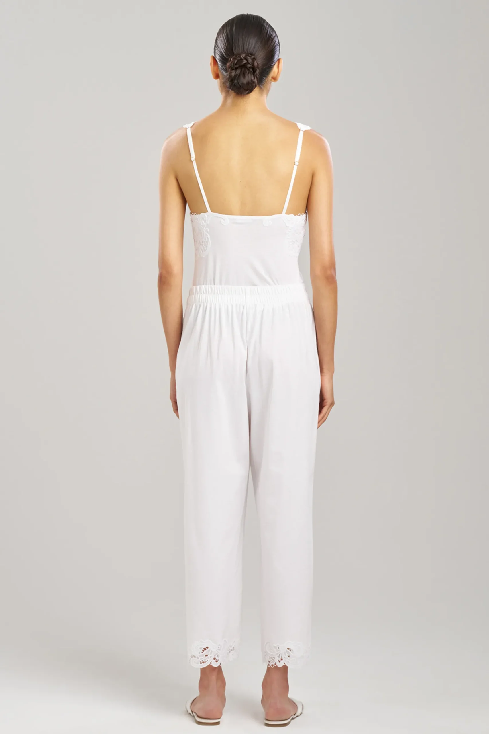 Natori Pajama Bottoms|Lounge Bottoms-Bliss Harmony Lace Applique Cropped Pants