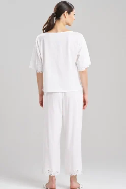 Natori Lounge Tops-Bliss Harmony Lace Applique T-Shirt