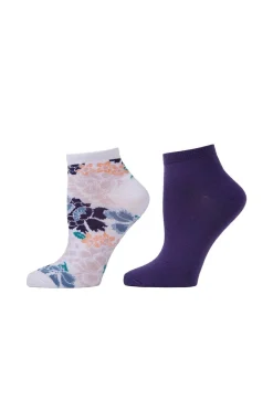 Natori Socks-Bold Floral Socks - 2 Pair Pack