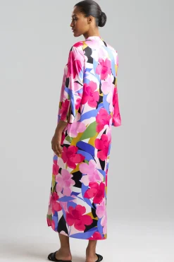 Natori Caftans|Plus Sizes-Bonita Satin Zip Caftan