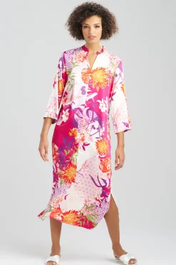 Natori Caftans|Caftan Dresses-Botanique Satin Zip Caftan