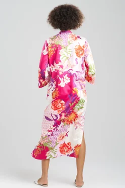 Natori Caftans|Caftan Dresses-Botanique Satin Zip Caftan