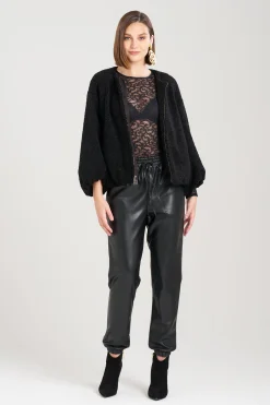Natori Jackets & Outerwear-Boucle Balloon Sleeve Bomber Jacket