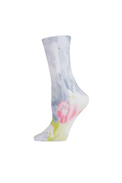 Natori Socks-Brushstroke Printed Crew Socks