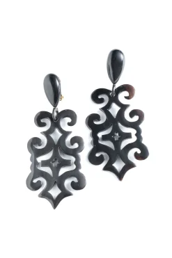 Natori Earrings-Buffalo Horn Cut Out Earrings