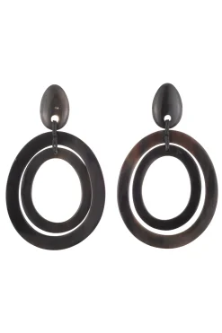 Natori Earrings-Buffalo Horn Double Hoop Earrings