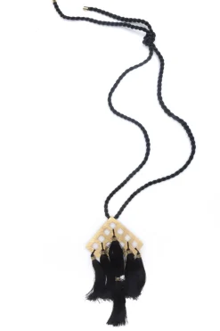 Natori Necklaces-Buffed Brass Tassel Necklace