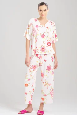 Natori Pajama Sets-Butterfly Garden V-Neck PJ