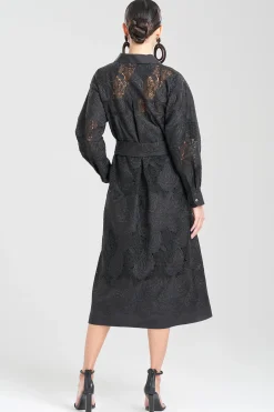 Natori Dresses-Calado Embroidery Cotton Belted Dress