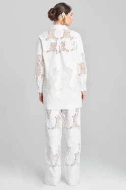 Natori Bridal Shower Outfits|Plus Sizes-Calado Embroidery Cotton Oversized Top