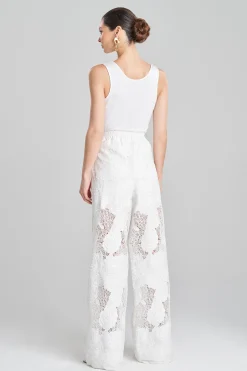 Natori Bridal Shower Outfits|Plus Sizes-Calado Embroidery Cotton Pants