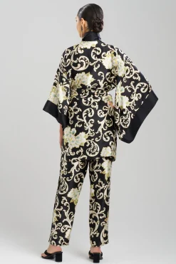Natori Robes & Kimonos-Camille Floral Scroll Kimono Silk Wrap